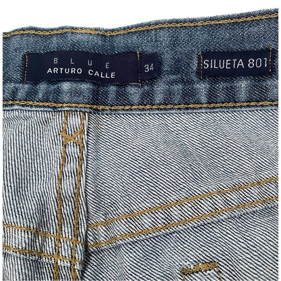 Arturo Calle Men’s Jeans 34/30 Silueta 801 Straight Leg Medium Wash - Picture 4 of 7